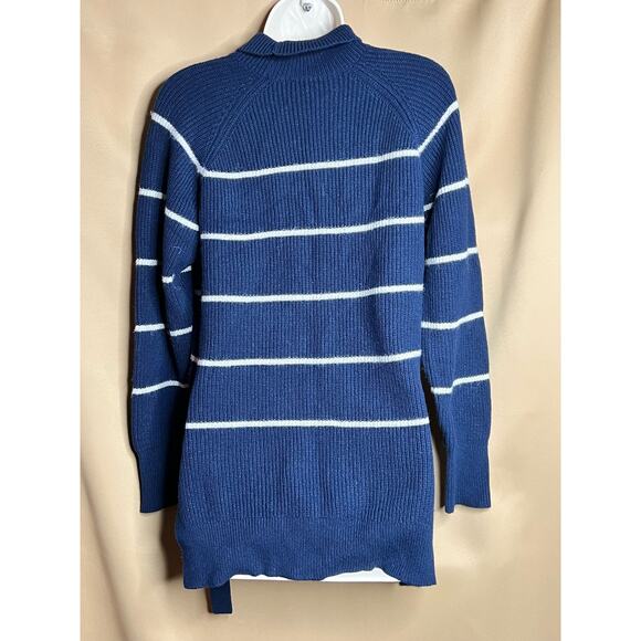Rebecca Taylor Blue Striped Turtleneck Sweater S - Picture 7 of 14